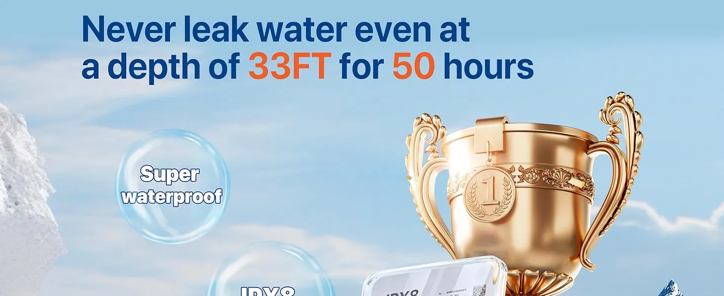 Ipx8 Certified PVC Phone Waterproof Pouch Touch Screen Operation Swimming Diving Outdoor Pool Beach
