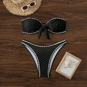 Two-Piece Bikini / Strapless Black Bikini Set / Sexy Swimwear / Pool Party