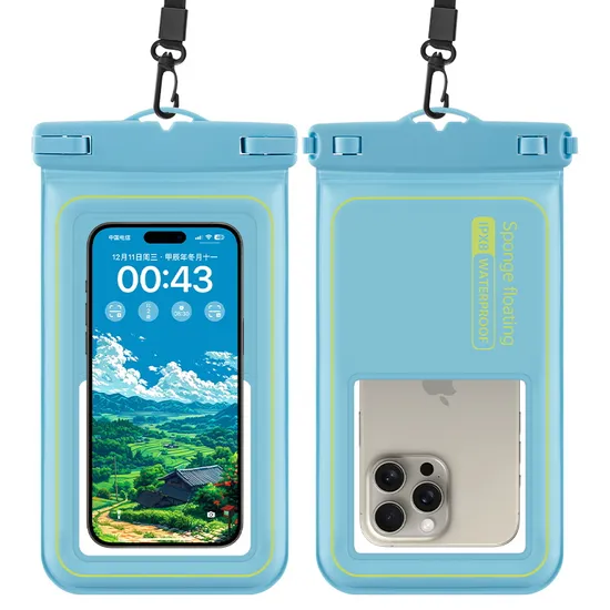 Waterproof Phone Pouch - Floating Waterproof Phone Case W/Crossbody Lanyard - Beach Cruise Ship Travel Essentials - Compatible W/All Devices Touchscreen Friendl