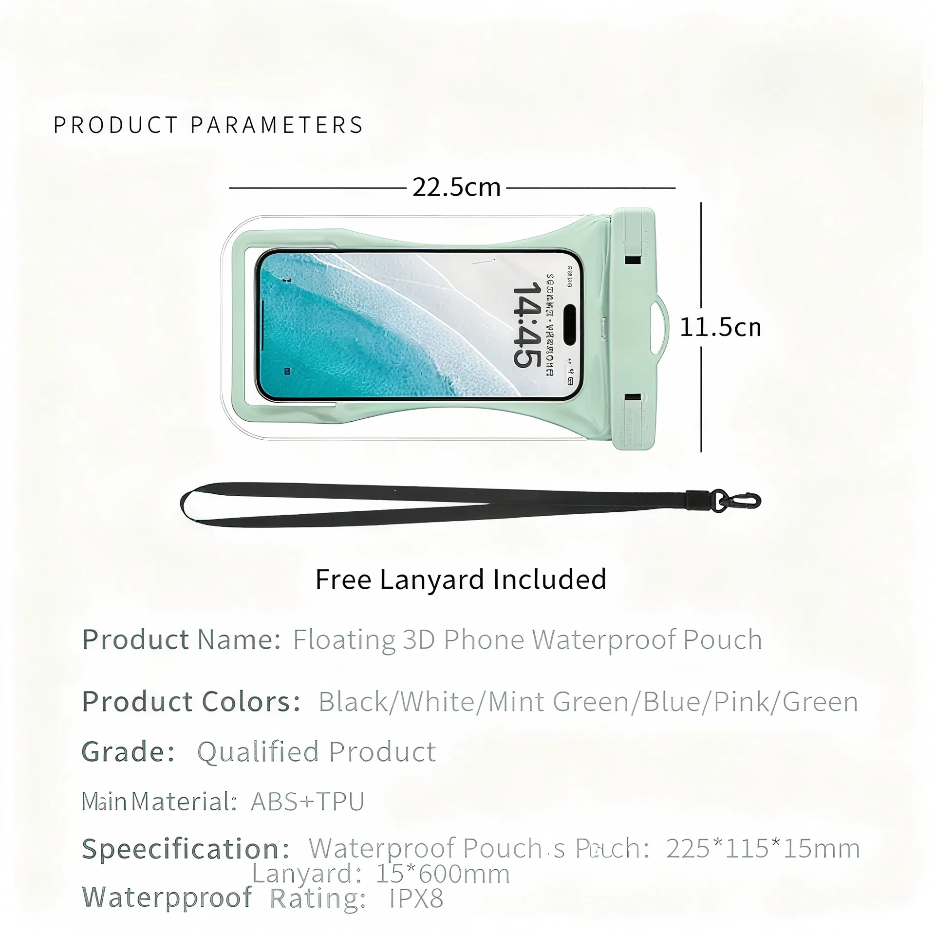 Premium TPU High Transparency Film Floating Waterproof Phone Bag Ipx8 Touch Screen Photo Swimming Diving Outdoor Custom