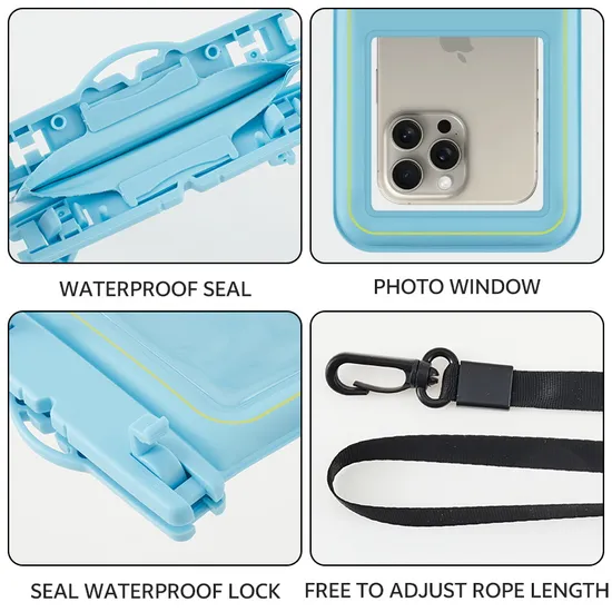 Waterproof Phone Pouch - Floating Waterproof Phone Case W/Crossbody Lanyard - Beach Cruise Ship Travel Essentials - Compatible W/All Devices Touchscreen Friendl