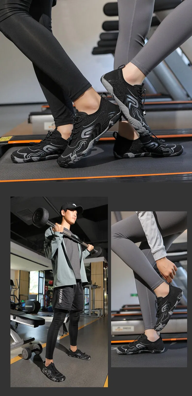 Durable Cemented Sole Lightweight Running Shoes with Custom Logo