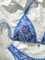 Women's Bikini Two Piece Adjustable Triangle Beads Shoulder Strap Bikini Set Sexy Bathing Swimsuits