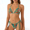 Women High Waisted Bikini Sets Tummy Control Swimsuits Color Block Two Piece Drawstring Bathing Suit Two-Piece Swimsuit