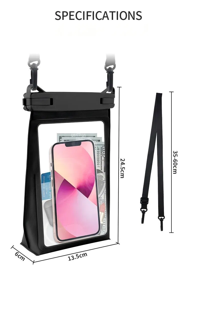 Waterproof Phone Pouch [with Sealing Strip], Cell Phone Dry Bag All Devices, Floating Water Proof Bag for Floating Water Proof Bag for Beach Water Park