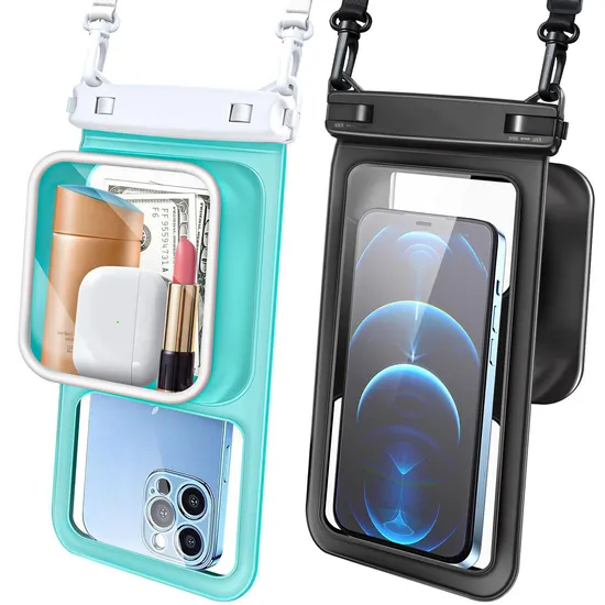 Waterproof Phone Pouch, Large Space Cell Phone Pouch Floating, Water Proof Phone Case with Lanyard, Phone Dry Bag Beach Cruise Ship Essentials