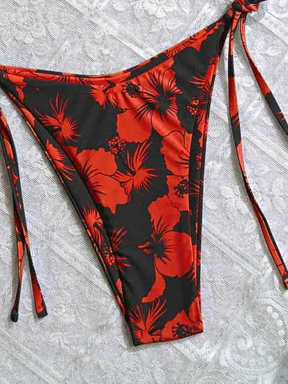 American Trends Women's String Two Piece Halter Top Triangle Bikini Set with Tie Side Bottom Sexy Swimsuit Bathing Suits