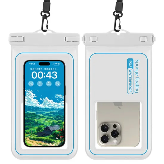 Waterproof Phone Pouch - Floating Waterproof Phone Case W/Crossbody Lanyard - Beach Cruise Ship Travel Essentials - Compatible W/All Devices Touchscreen Friendl