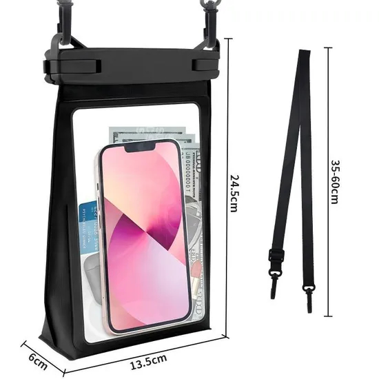 Ipx8 PVC Underwater Phone Case Touch Screen Photography Swimming Diving Outdoor Water Sports Waterproof Phone Pouch