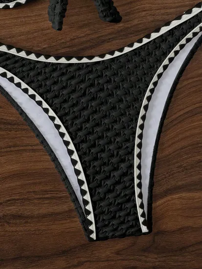 Two-Piece Bikini / Strapless Black Bikini Set / Sexy Swimwear / Pool Party