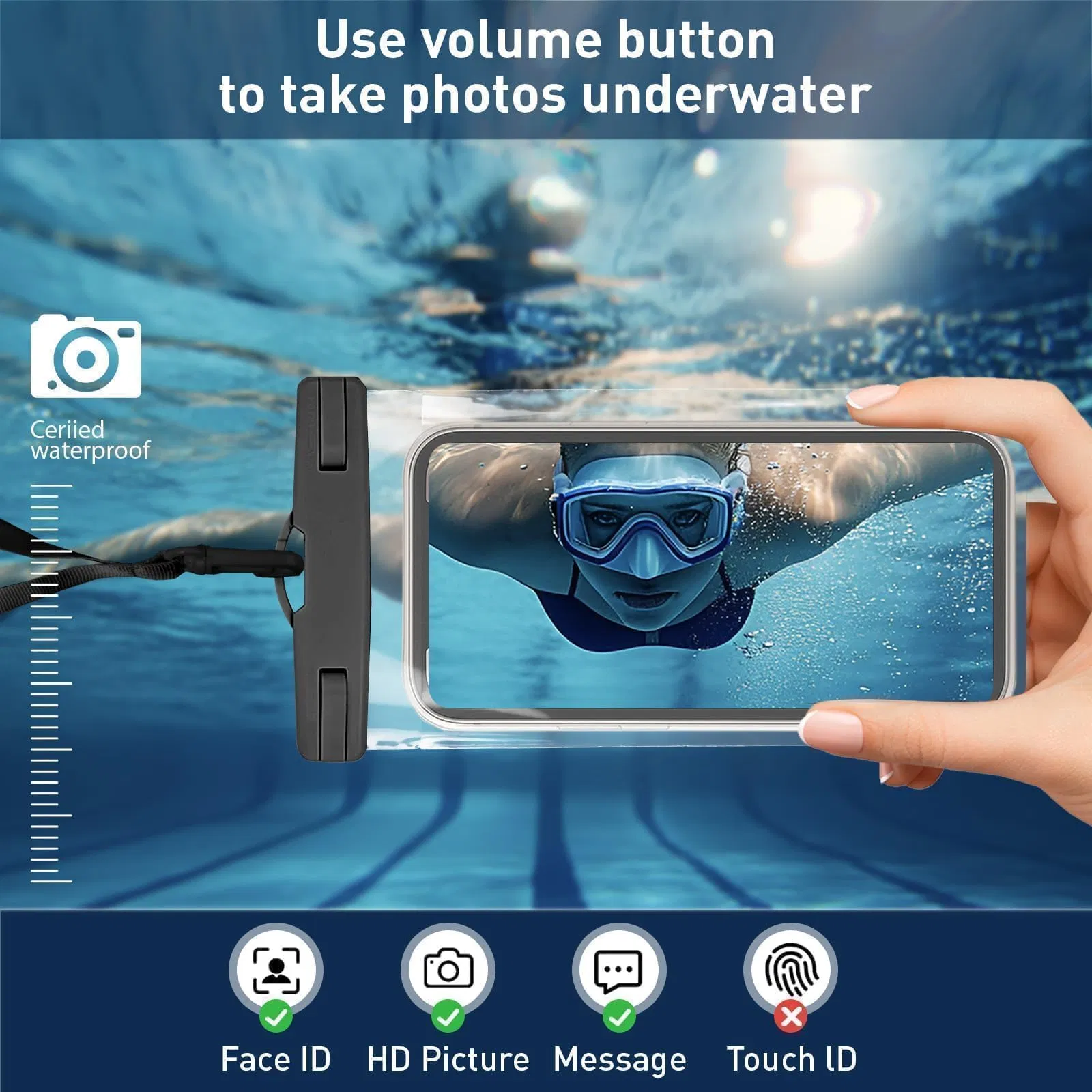 Waterproof Phone Pouch, Underwater Phone Cases Compatible Waterproof Dry Bag for Cruise Travel Essentials Phone Water Protector Pouch