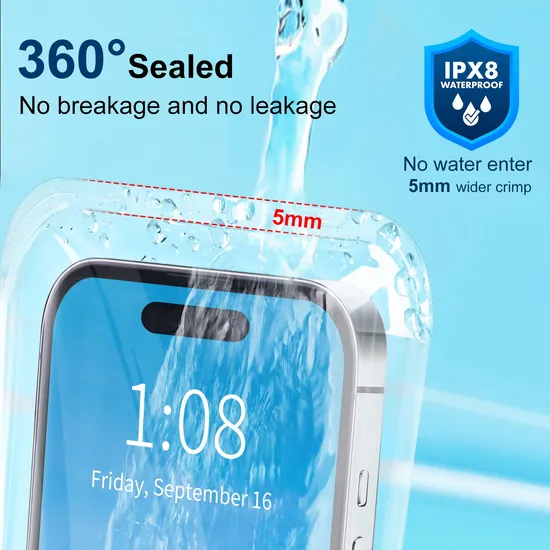 Waterproof Phone Pouch, Underwater Phone Cases Compatible Waterproof Dry Bag for Cruise Travel Essentials Phone Water Protector Pouch