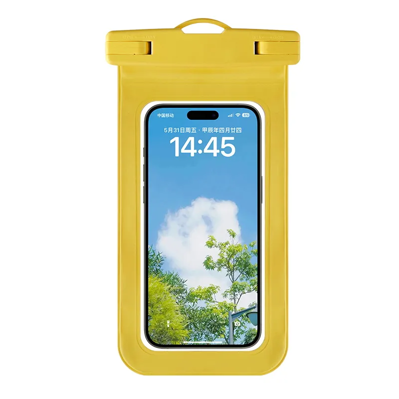 Ipx8 PVC Waterproof Phone Pouch Touch Screen Compatible Swimming Diving Outdoor Activities Custom Design