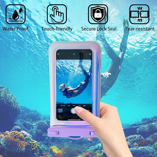 Soap Bubble IP68 Waterproof Phone Pouch - Floating Waterproof Phone Case W/ Crossbody Lanyard - Cruise Ship Travel Essentials - Compatible W/All Devices -Touchs
