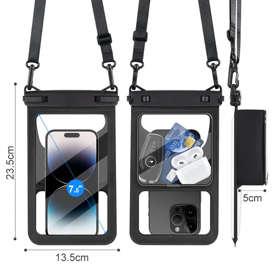 Waterproof Phone Pouch, Large Space Cell Phone Pouch Floating, Water Proof Phone Case with Lanyard, Phone Dry Bag Beach Cruise Ship Essentials