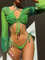 Women's 3 Piece Swimsuits Halter Triangle String Bikini Set Surf Bikini / Sport Bikini