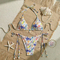 Women's Two Piece Bikini Two-Piece Swimsuit Swimsuit Sexy Ribbed Triangle Top Bathing Suits String Cheeky Bikini Sets