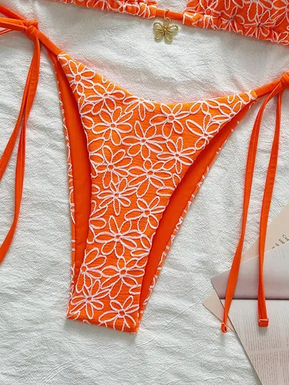 Women's Triangle Bikini Floral String Bikini Set Two Piece Swimsuit Bathing Suits Bathing Suit Surf Bikini / Sport Bikini