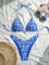 Women Two Piece Swimsuit Halter Triangle Hollow out Bathing Suits Cheeky String Bikini Sets Beach Cover up