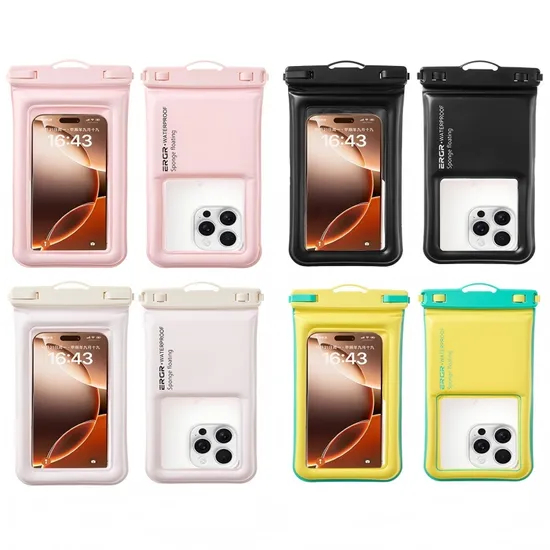 Waterproof Phone Pouch - Floating Waterproof Phone Case W/Crossbody Lanyard - Beach Cruise Ship Travel Essentials - Compatible W/All Devices Touchscreen Friendl