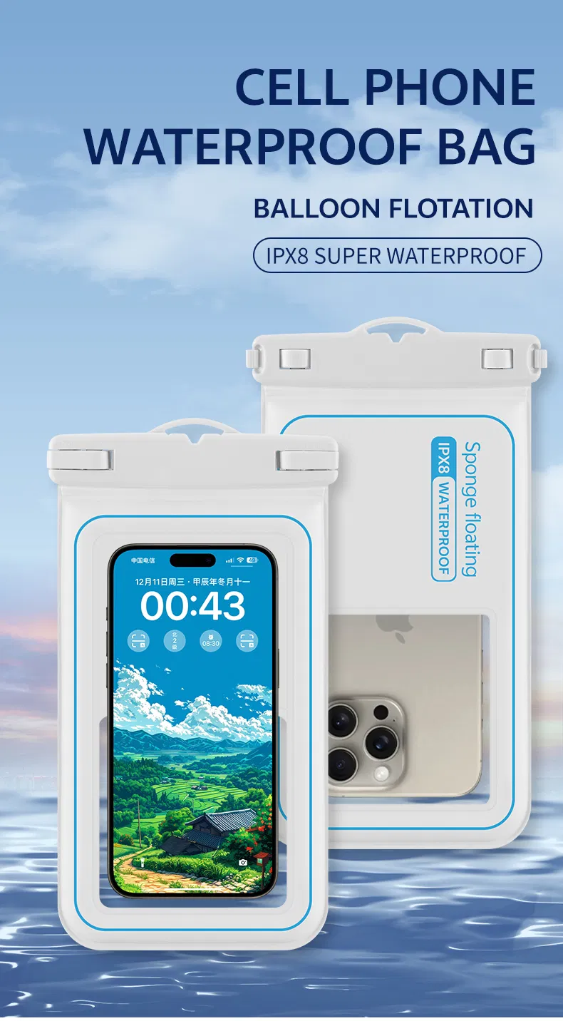 Soap Bubble IP68 Waterproof Phone Pouch - Floating Waterproof Phone Case W/ Crossbody Lanyard - Cruise Ship Travel Essentials - Compatible W/All Devices -Touchs