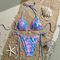 Women Two Piece Bikini Swimsuit Color Block Bathing Suits Halter Triangle String Bikini Sets Surf Bikini / Sport Bikini