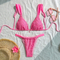 Women's Halter Triangle Bikini Set Crochet Boho Floral Swimsuit Cut out Tie Side Two Piece Bathing Suit Swimsuit Cover UPS Surf Bikini / Sport Bikini