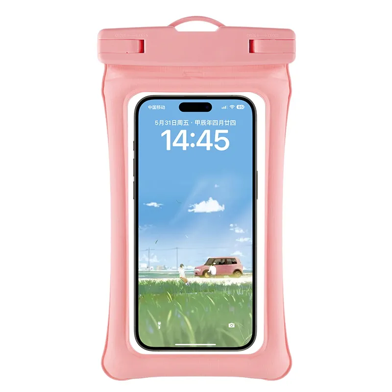 Custom PVC Waterproof Phone Pouch Ipx8 Rated Touch Screen Function Swimming Diving Outdoor Sports Use