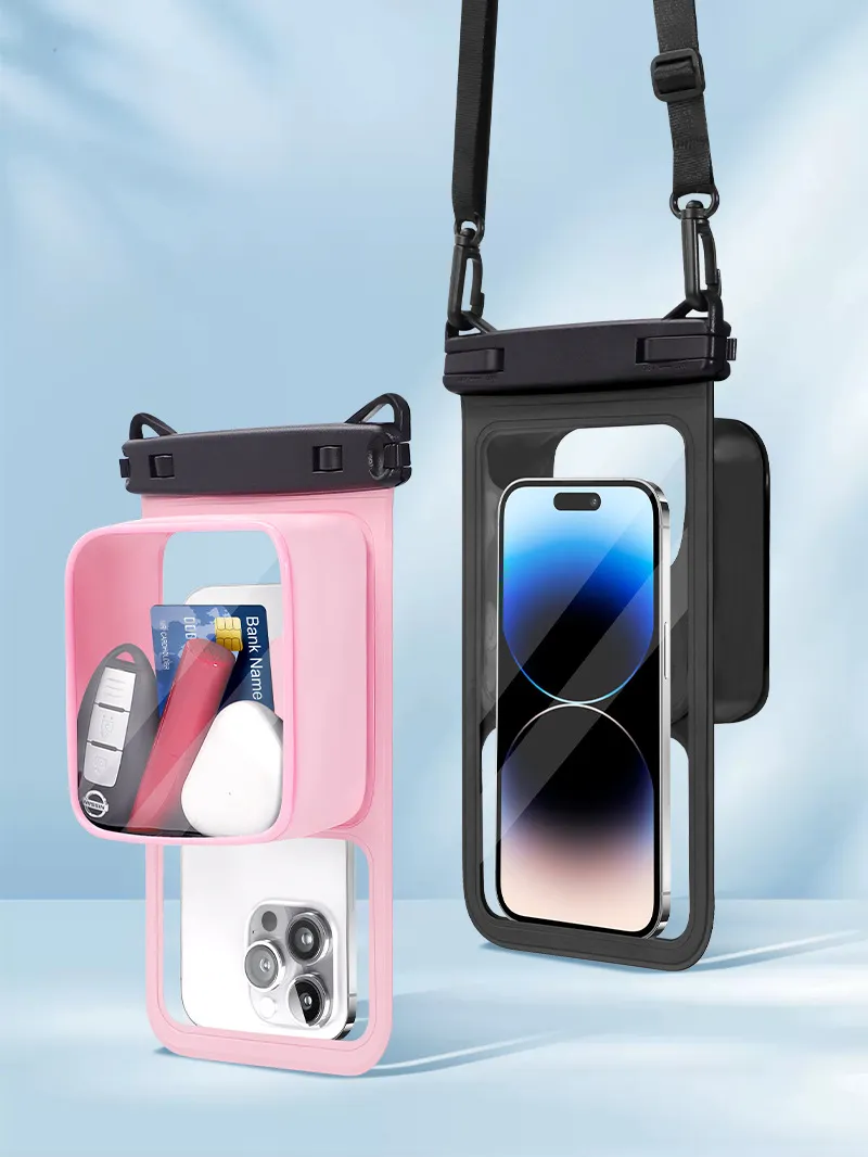 Waterproof Phone Pouch, Large Space Cell Phone Pouch Floating, Water Proof Phone Case with Lanyard, Phone Dry Bag Beach Cruise Ship Essentials